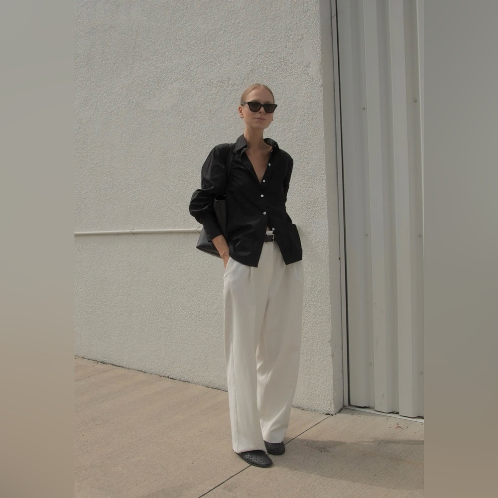 Laude The Label Museo Button Up Satin 100% Cupro Shirt Blouse In Size S - Picture 3 of 11